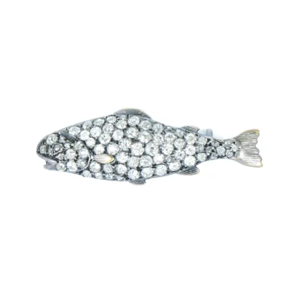 Victorian Diamond Fish Brooch
