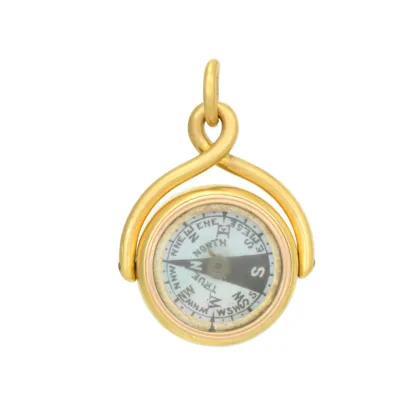 Victorian 18k Gold Seal & Compass Fob