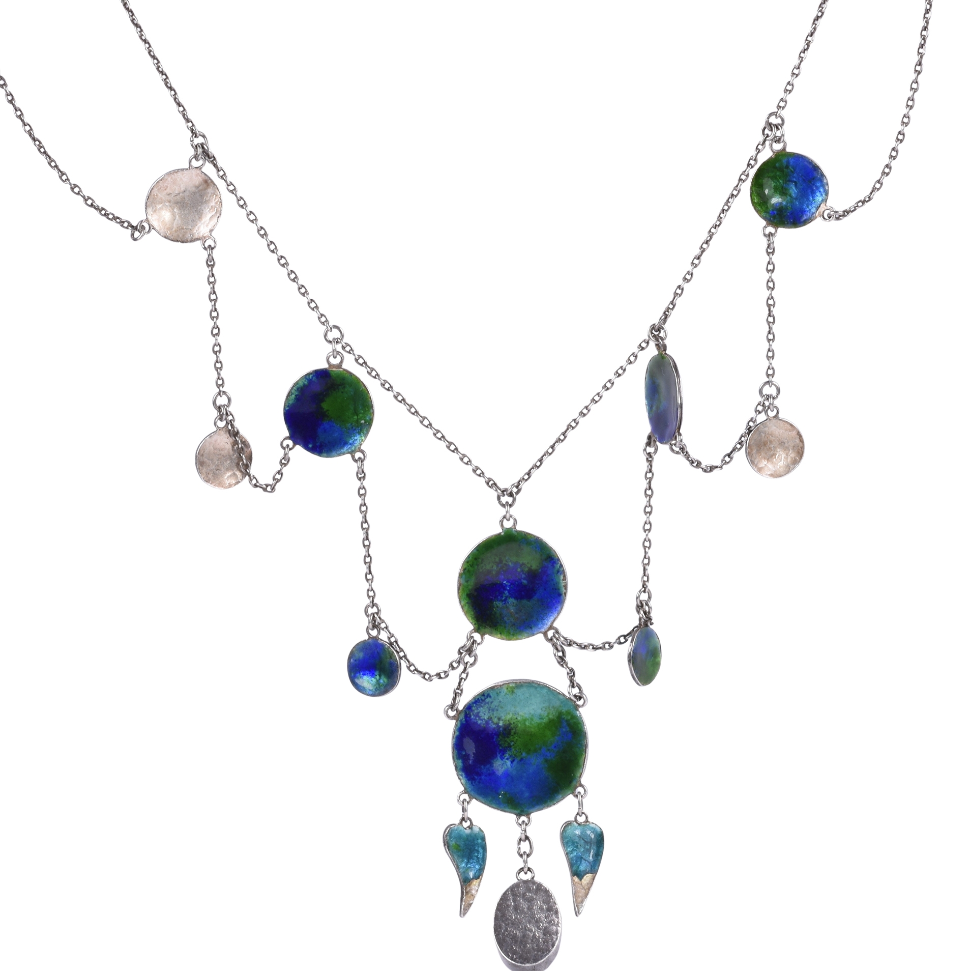 Arts & Crafts Silver & Enamel Necklace - Ejay Antiques