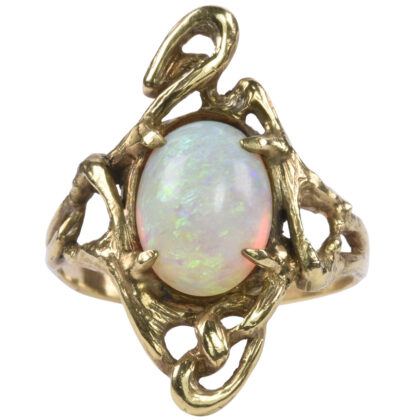 Art Nouveau 14k Gold Opal Ring