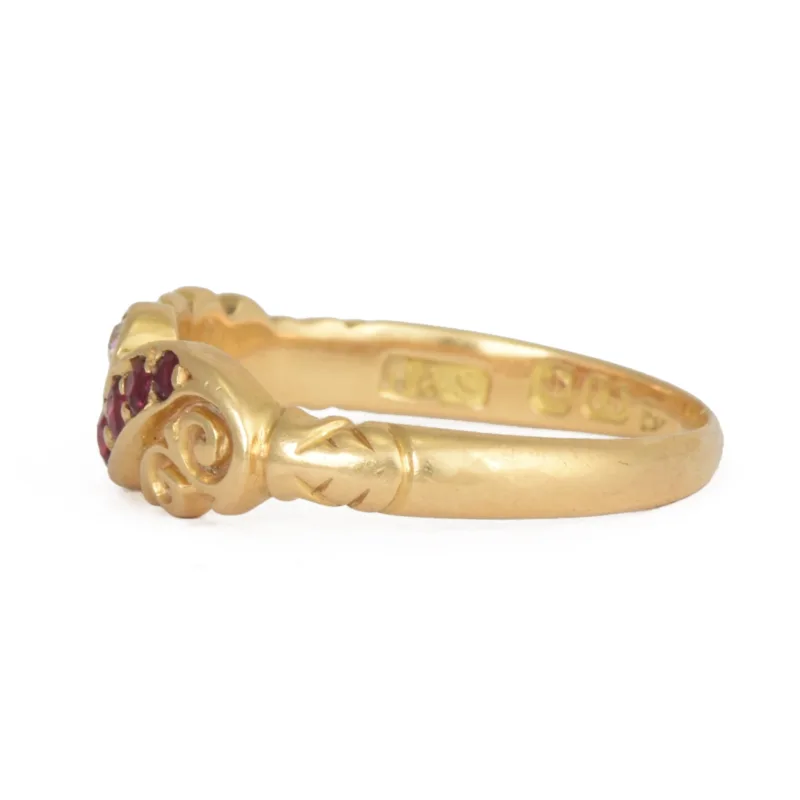 Edwardian 18k Gold Ruby & Diamond Ring