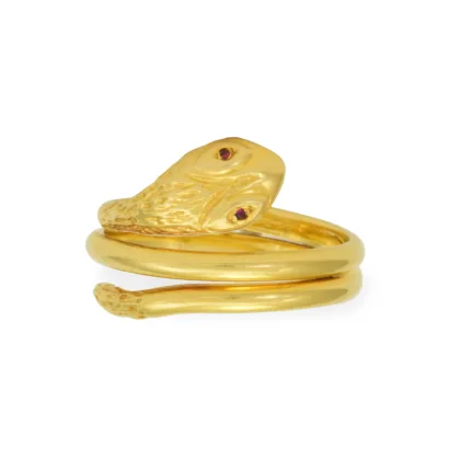 Vintage 18k Gold Coiled Snake Ring
