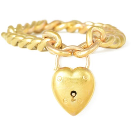 Victorian 15k Gold Heart Padlock Bracelet