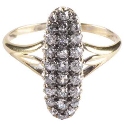 Victorian 18k Gold Pave Set Diamond Ring 4