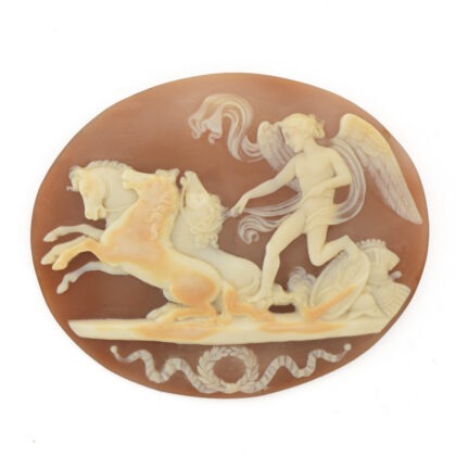 Victorian Shell Cameo Depicting Phoebus & His Horses